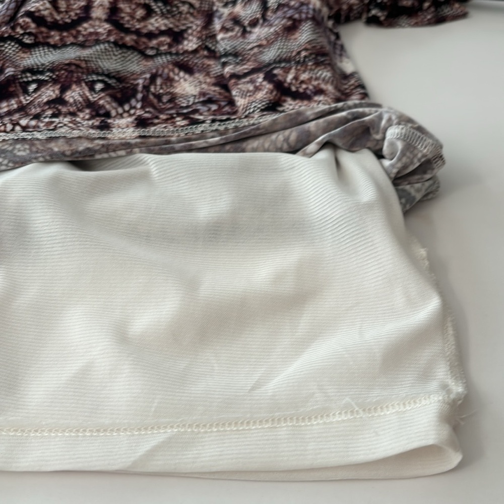 Snake skin keyhole midi dress long sleeve bodyCon animal print knee length dress - Picture 10 of 12